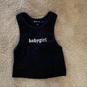 MOTEL “babygirl” black tank top